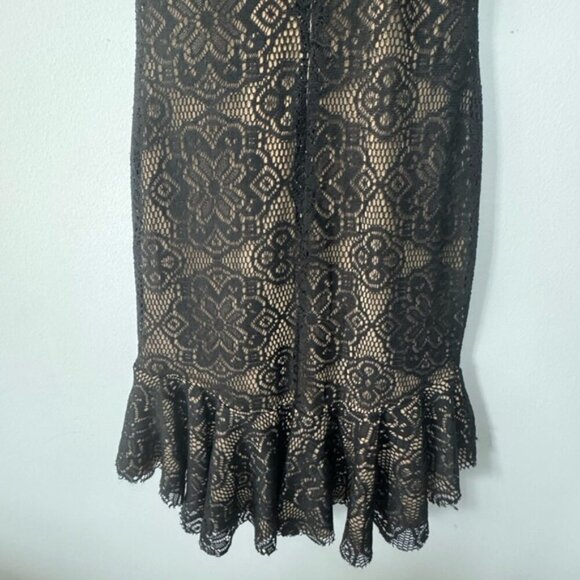 Dress the Population Black & Beige V-Neck Midi Dress - Size Small - Picture 15 of 16